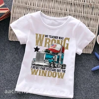 truck funny print boys t shirts children anime gift present little baby harajuku kids summer clothesdrop ship