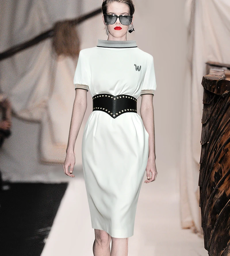 

Hot sale women embroidery dress fashion sheath short sleeve dresses G7507