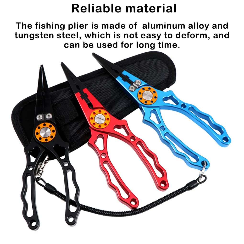 

Fishing Pliers Multi-Function Hook Remover Fish Lip Tongs Freshwater Saltwater Rock River Tackle for Fisherman Angler Red