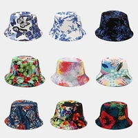 new double sided designer bucket hat men casual print spring summer bucket hats for women outdoor sun protection fisherman hat