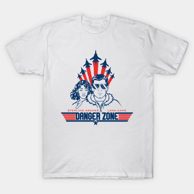 

2021 Men/women's Summer White Street Fashion Hip Hop Archer - Danger Zone T-shirt Cotton Tees Short Sleeve Tops