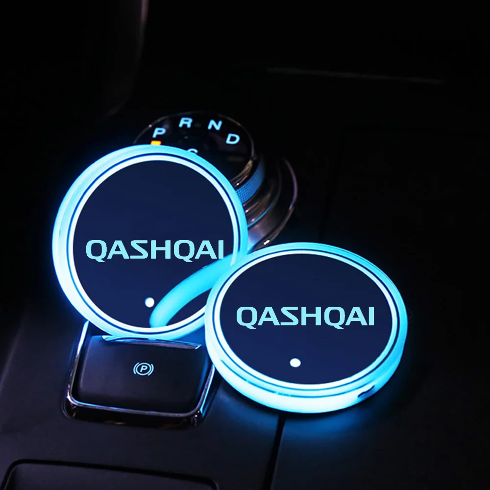 

2X Led Logo Cup Light Luminous Coaster Drinks Light For Nissan Qashqai J10 J11 Teana J31 J32 J33 L33 L34