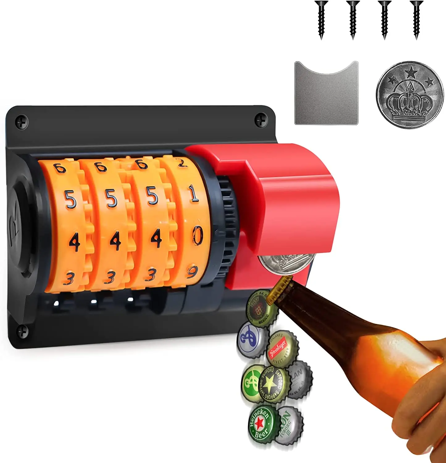 

Beer Counter Bottle Opener Wall Mounted Automatic Counting Bottle Opener Creative Beer Can Opener for Kitchen Bar Restaurant