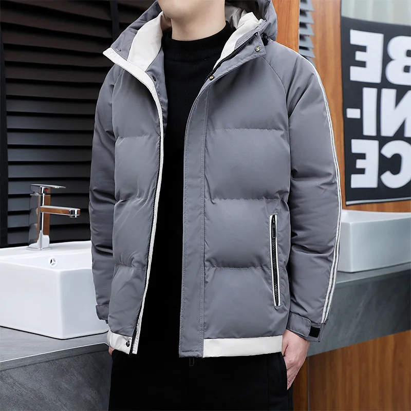 Parkas Padded Men's 2022 Winter New Male Hooded Fashion Trend Jacket Versatile Thick Warm Down Cotton Outer Coats Men Clothing