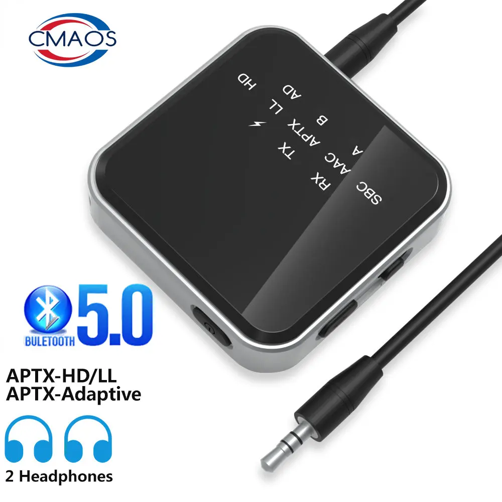 

CMASO aptX-LL/HD Low Latency Bluetooth 5.2 Audio Receiver Transmitter Adapter Handsfree 3.5mm Aux Wireless Stereo Music Adapter