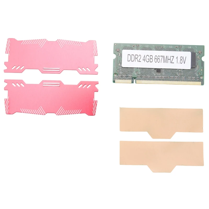 

DDR2 4GB Laptop Ram Memory+Cooling Vest 667Mhz PC2 5300 SODIMM 2RX8 200 Pins For AMD Laptop Memory