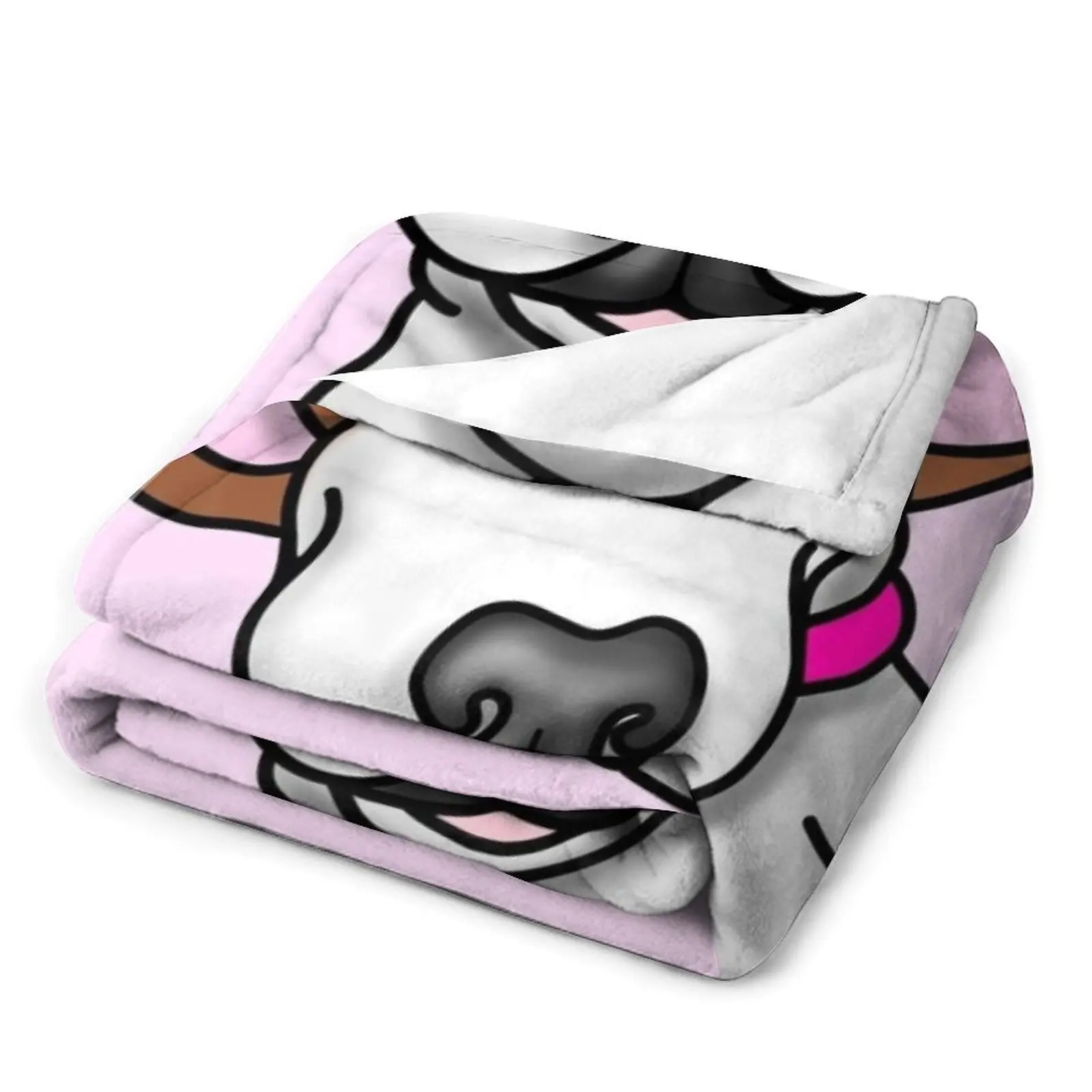 Одеяло с бультерьером и бантом теплое декоративное одеяло для диванов