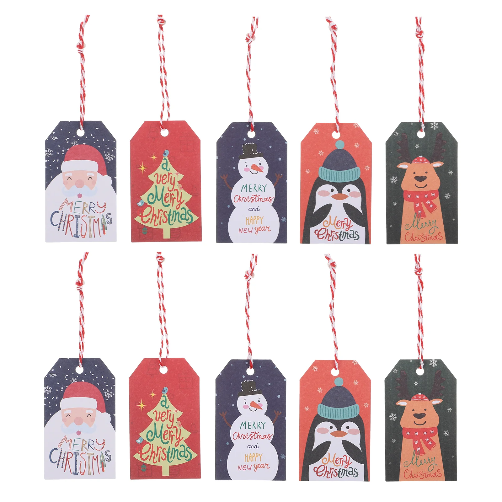 

100Pcs Gift Packing Bag Cards Gift Box Hanging Adornments Xmas Greeting Cards