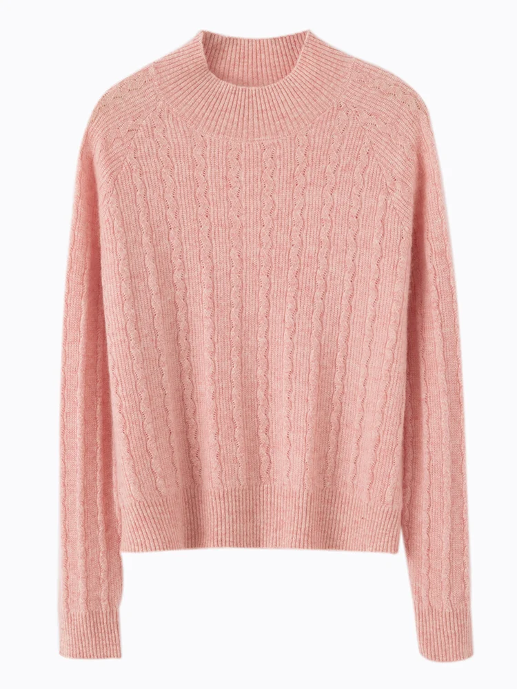 24 осенне-зимний новый кашемировый свитер с полувысоким воротником женский