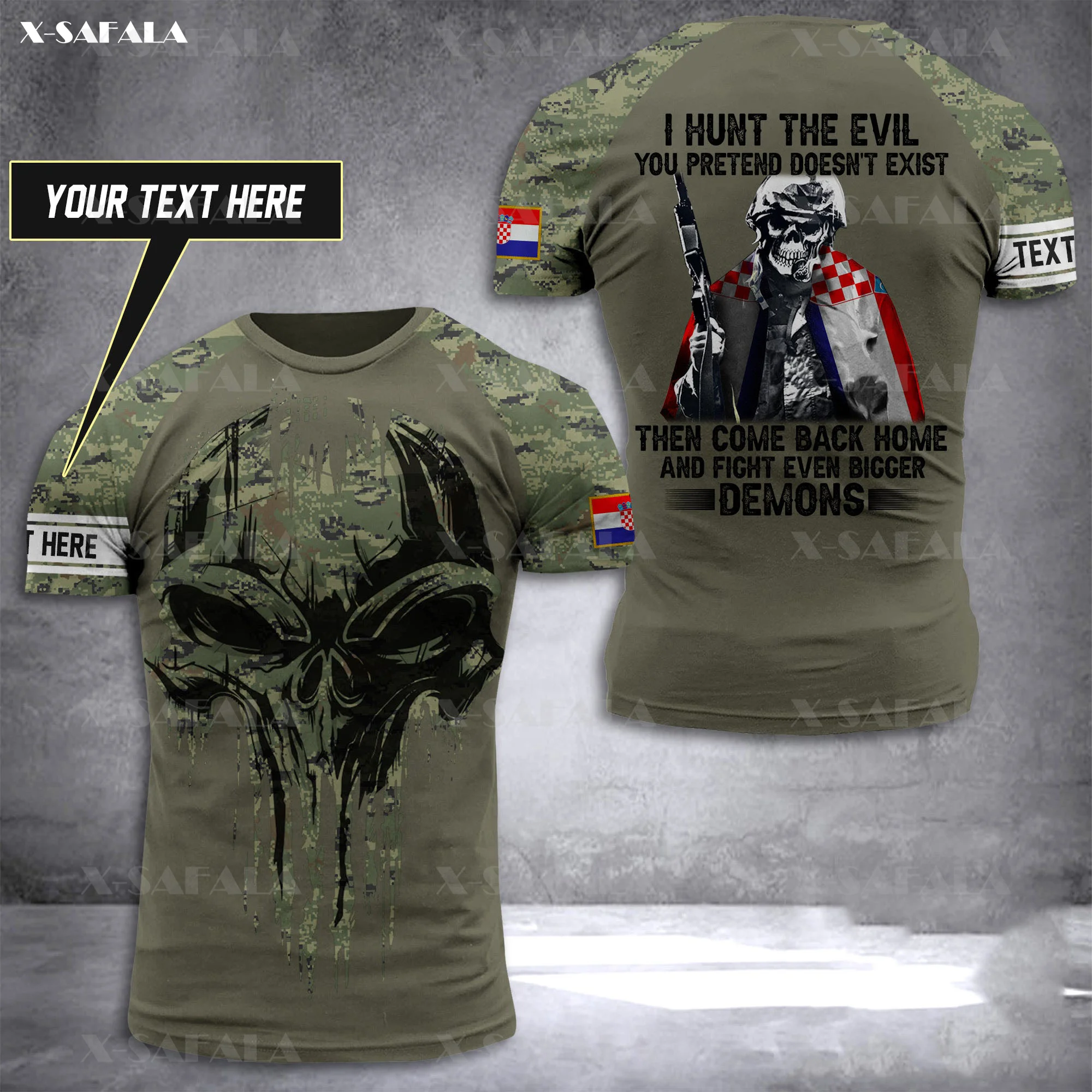 

CROATIA Soldier-ARMY-VETERAN Country Flag 3D Printed High Quality T-shirt Summer Round Neck Men Female Casual Top-8