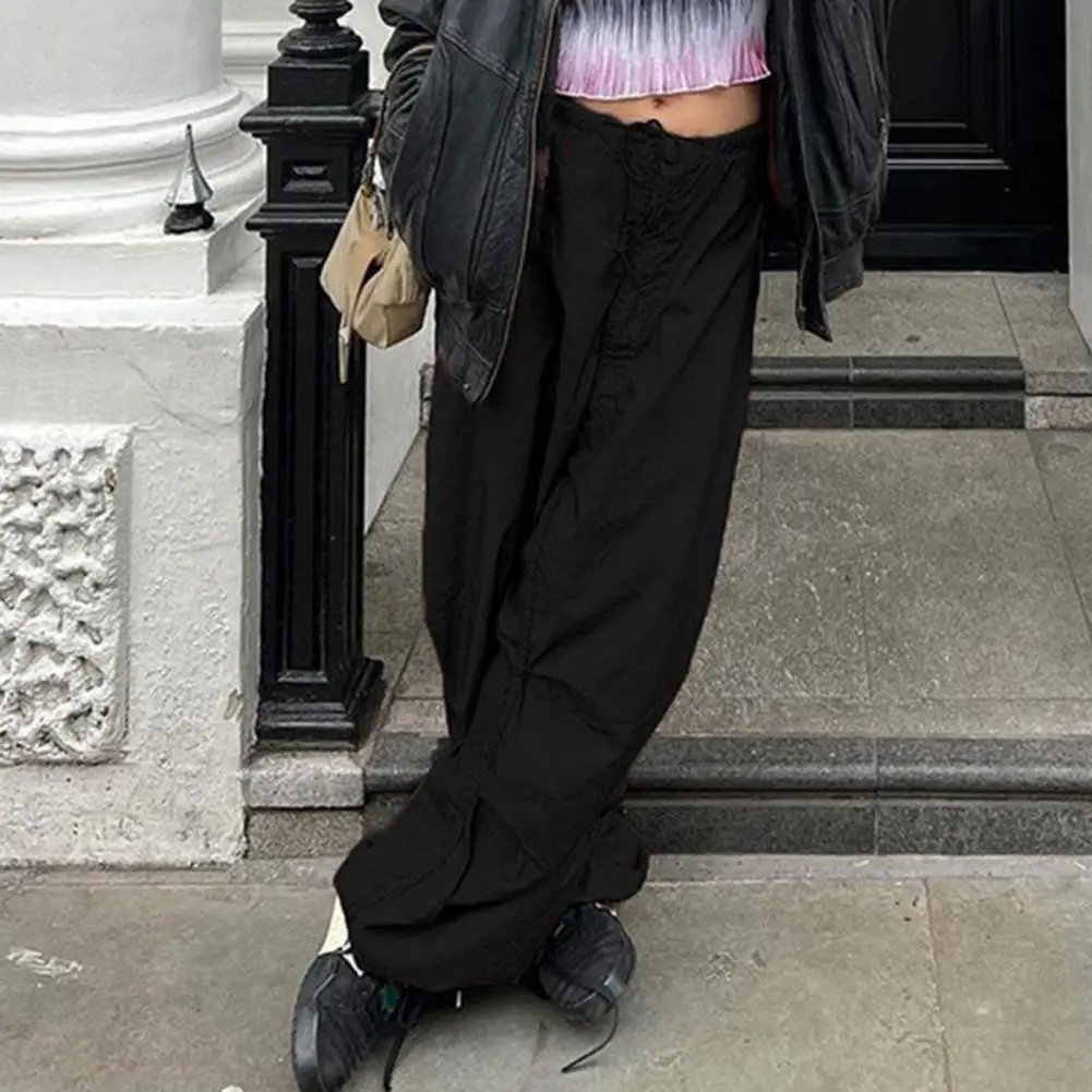 

Женские брюки-карго в стиле ретро, уличная одежда в готическом стиле с заниженной/высокой талией, длинные брюки с эластичным поясом, в стиле хип-хоп, с глубокой промежностью