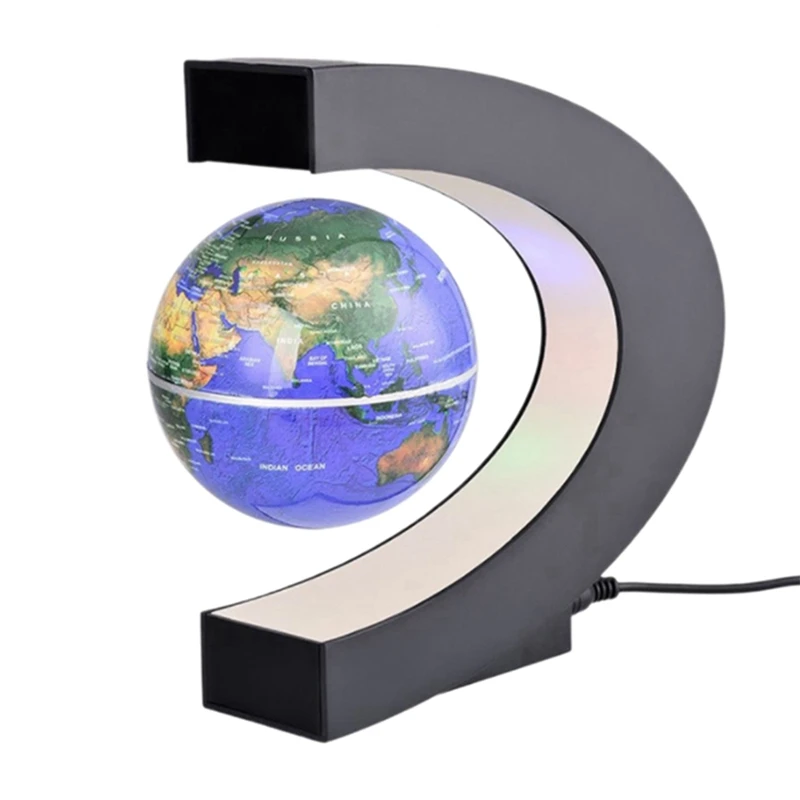 

Floating Globe Magnetic Globe World Map Magnetic Levitation Globes C-Frame LED English Blue Globe for Kids-US Plug