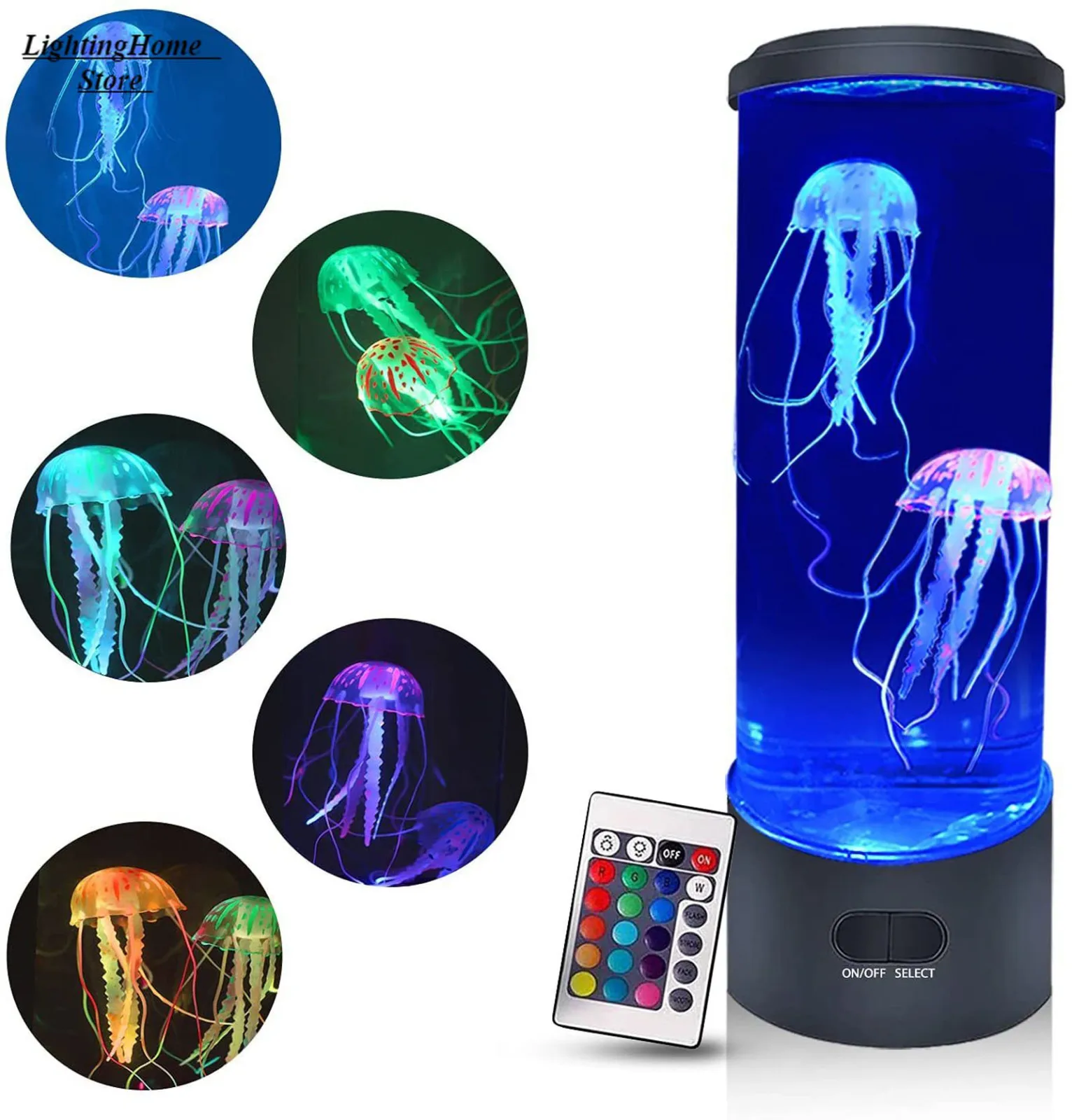 

Led Jellyfish Lamp Usb Plug-in Colorful Color-changing Medium Simulation Jellyfish Bedroom Bedside Atmosphere Lamp Night Light