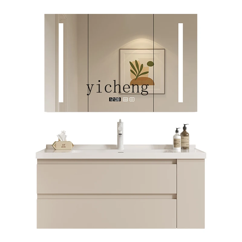 

YY Ceramic Whole Washbin Bathroom Cabinet Combination Modern Minimalist Bathroom Table