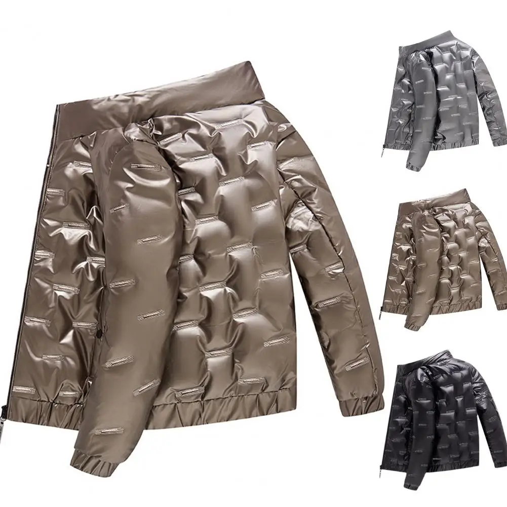 Trendy Men Coat Stand Collar Male Coldproof Pockets Coat  Men Jacket    Men Jacket