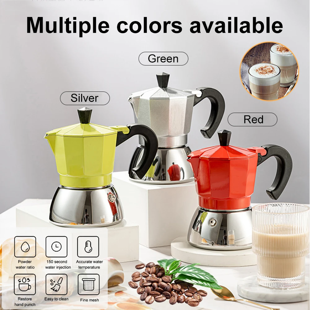 

120ml Mocha Coffee Maker Italian Espresso Stovetop Mocha Pot 3 Cups Latte Coffee Brewer Kitchen Accessories Coffeeware