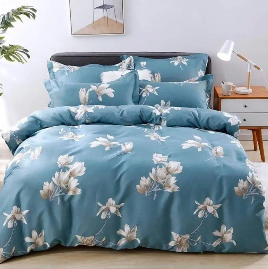 

HD Floral Printed Bedding Set 100% Polyester Duvet Cover Set Home Textile Family Size High Quality 3/4pcs Quilt Cover Bed Linen