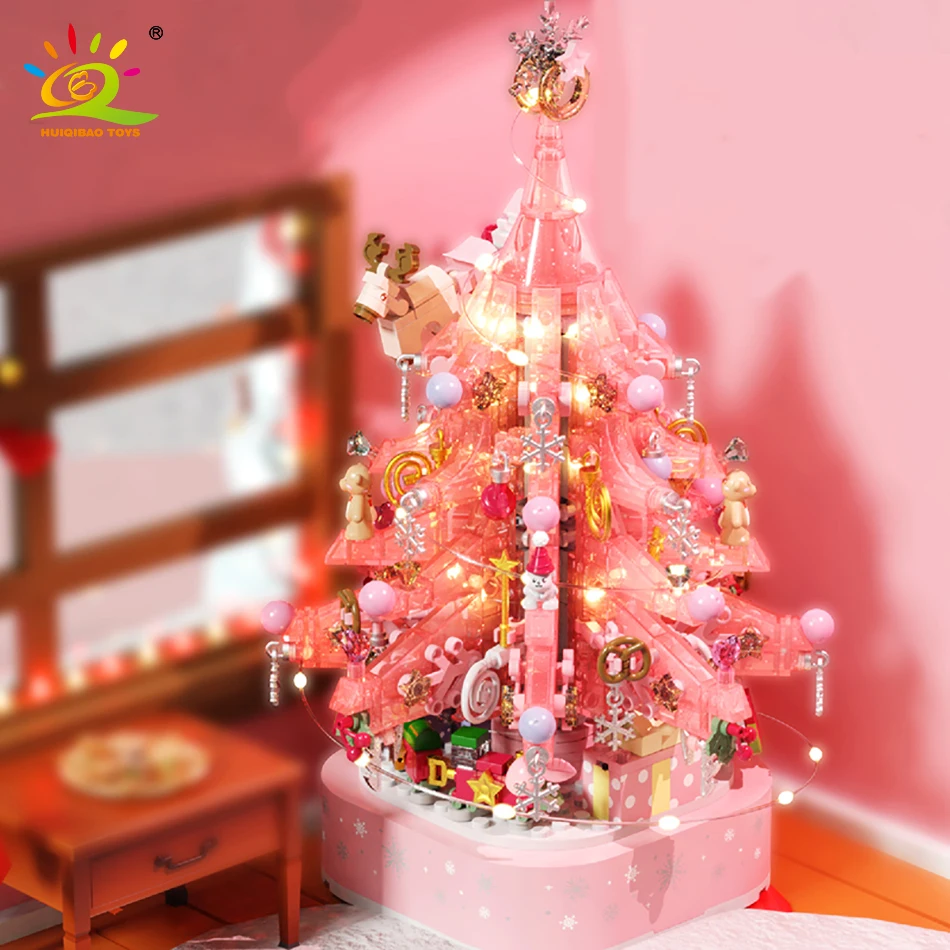 HUIQIBAO Рождественская серия хрустальных елок музыкальная шкатулка строительные