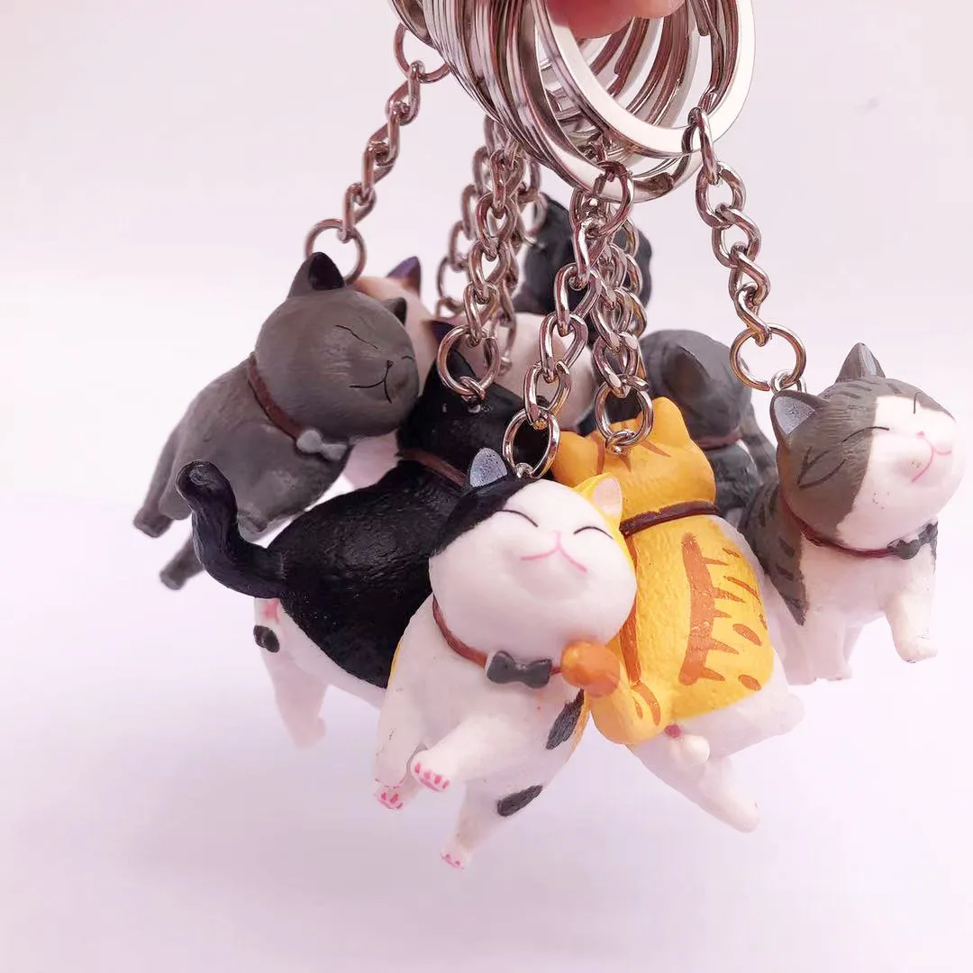 

Cute Cartoon Cat Keychain Cure Animal Key Chain Creative Cat Key Ring Pendant For Car Keyring Purse Bag Accessories DIY Gifts