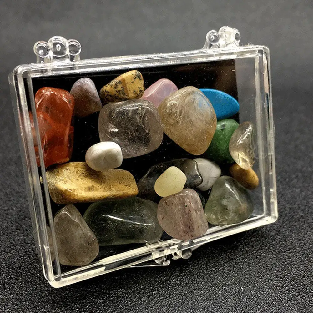 Полированные натуральные драгоценные камни смешанные цвета в коробке