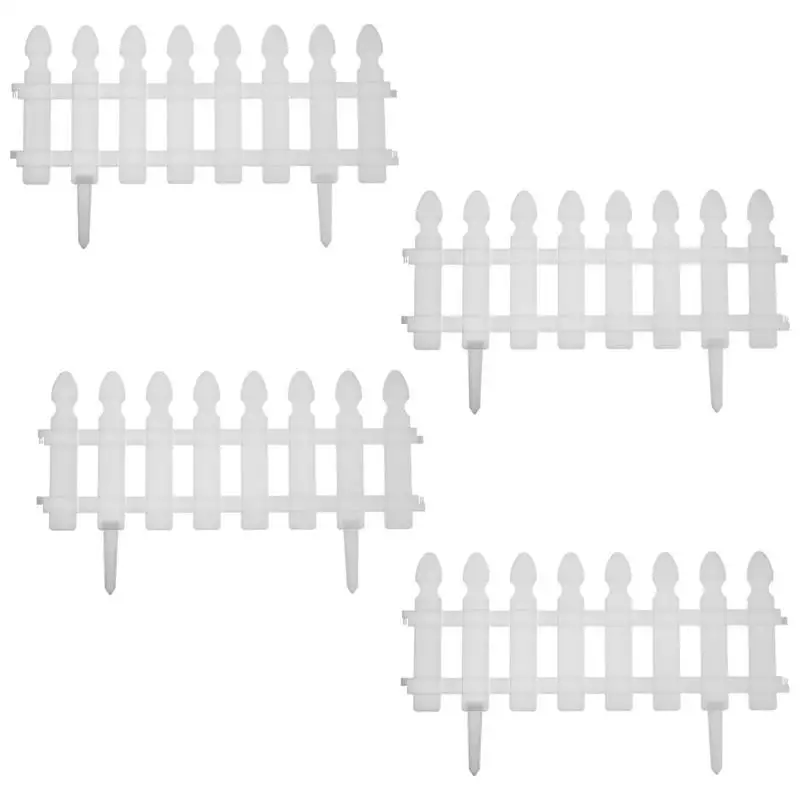 

White Picket Fence Border Garden Landscape Edging Picket Fence Garden Border Edging Disassembled Garden Lawn Plant