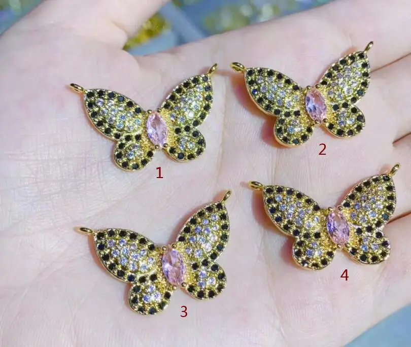 Очаровательная бабочка с двойным отверстием черного и розового цвета для