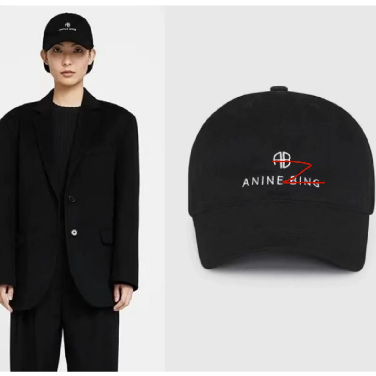 

Anine@Bing Cap 2023 Letters Embroidered Casual Fashion Versatile Show Face Small Soft Top Paragraph Duck Tongue Cap Baseball Cap