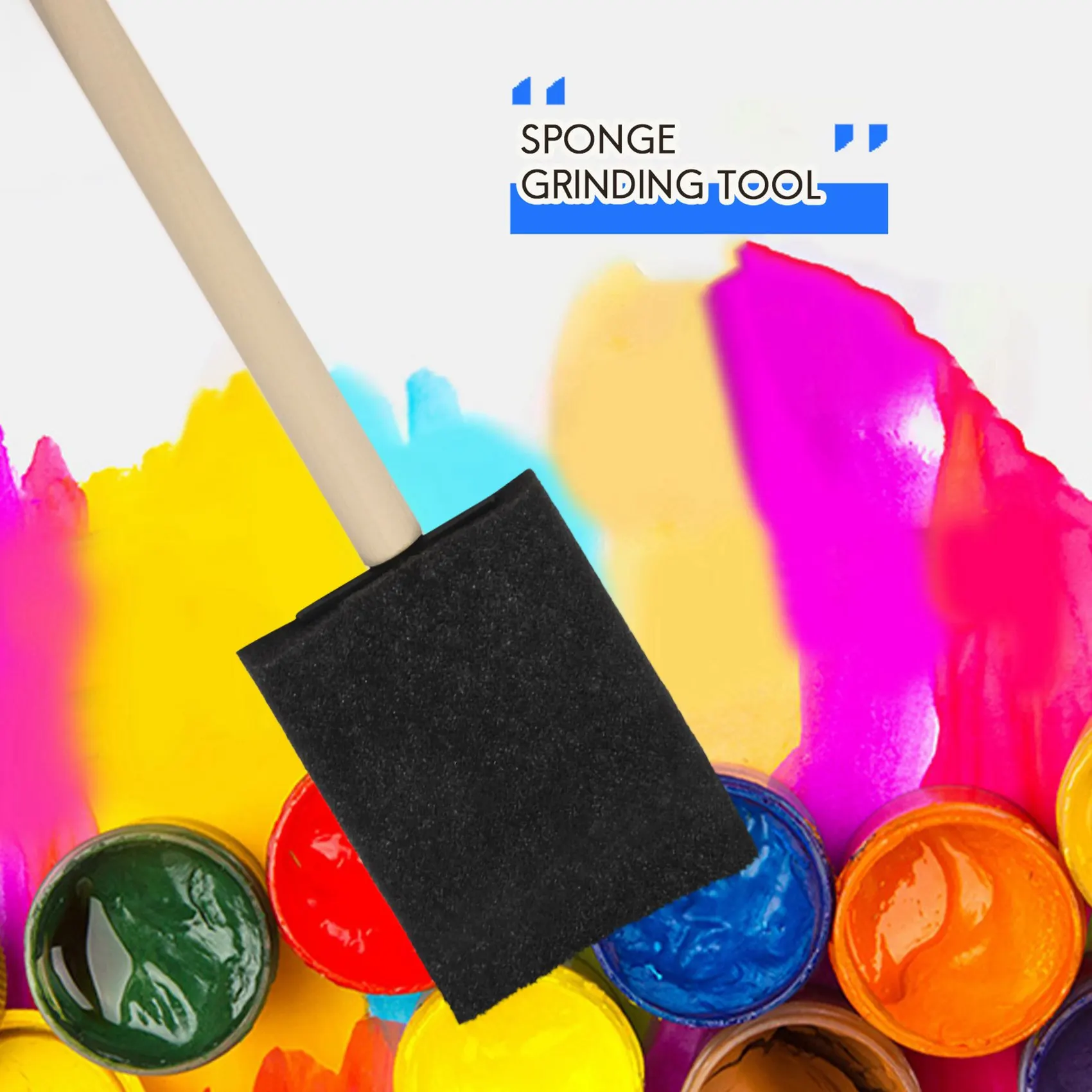 Инструмент для рисования пенной кистью с ручками из твердой древесины упаковка 10