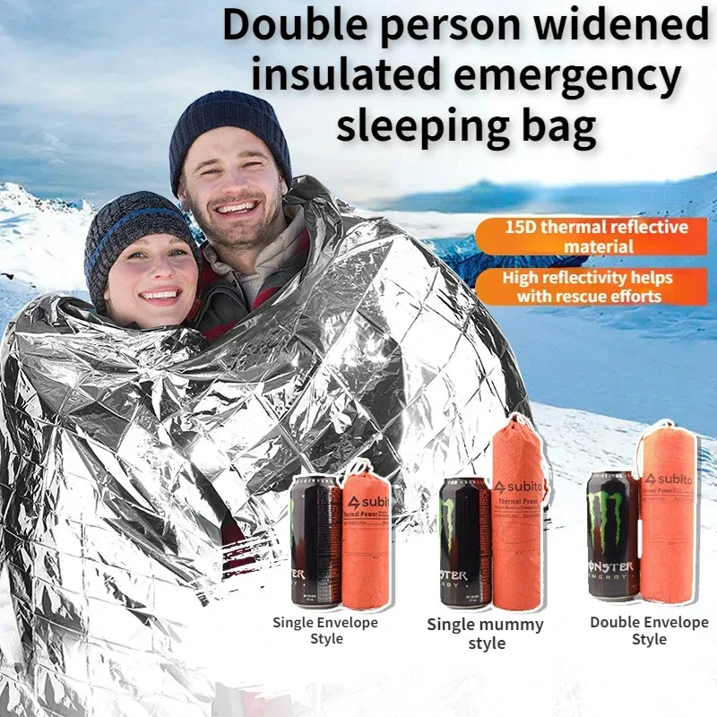 

Outdoor mountaineering camping heat reflection insulation sleeping bag emergency warmth insulation double person sleeping bag
