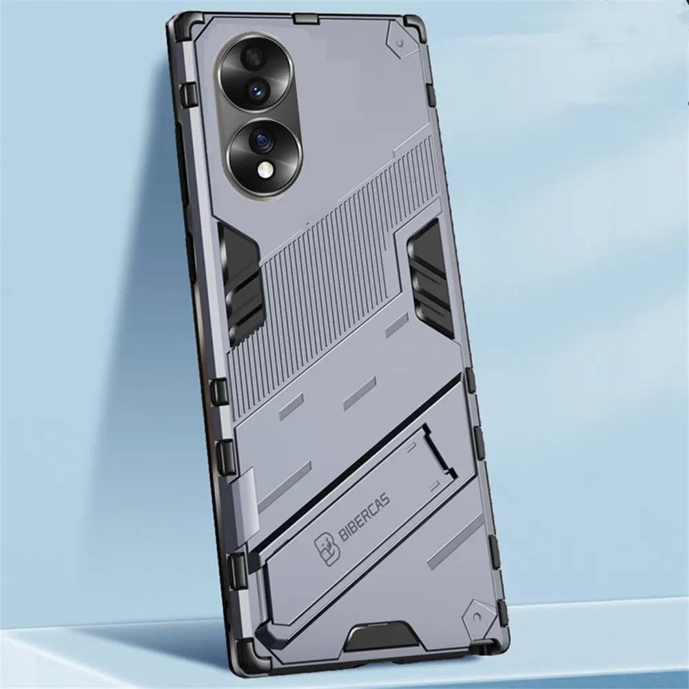 

For Honor 70 Case Armor Cyber Shockproof Slim Stand Holder Cover for Huawei Honor70 Cover FNE-AN00 FNE-NX9 Funda Coque Capa