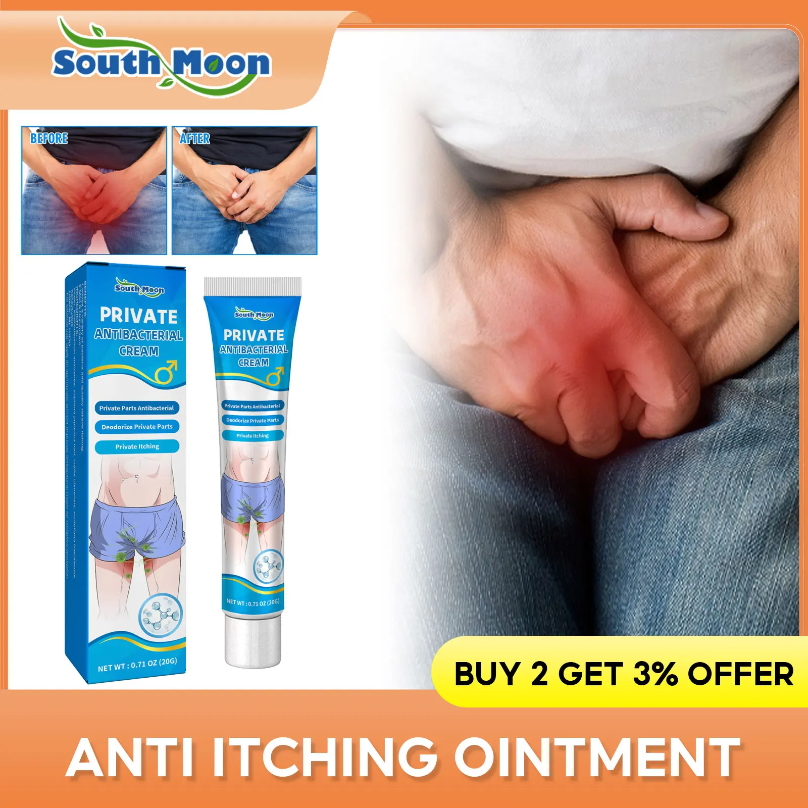 

Intimate Areas Antibacterial Ointment Scrotal Itching Relief Eczema Treatment Remove Odor Anti Inflammatory Genital Itchy Cream