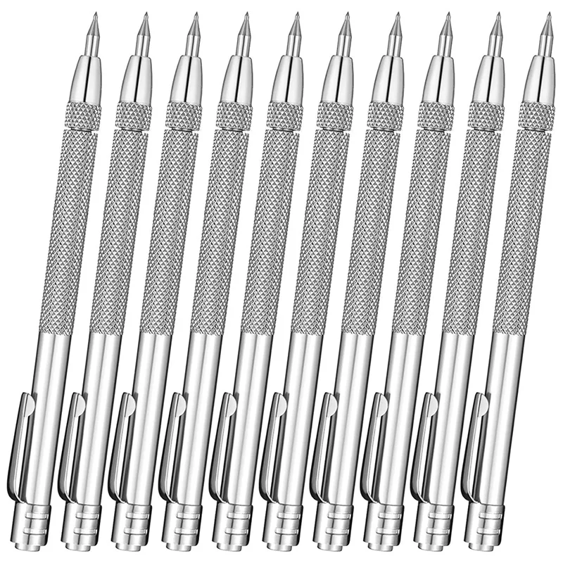 

10 Pieces Tungsten Carbide Scriber With Magnet Aluminium Etching Engraving Pen With Clip For Ceramics Glass Marble