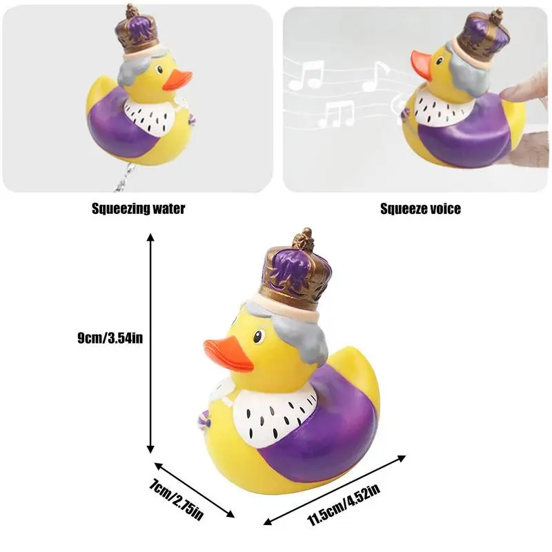 Novelty Rubber Ducks Collectible Bath Toys Squeaker Duck Queen For Fun Bath Gifts For Birthday Baby Showers