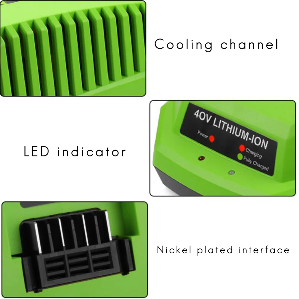 Зарядное устройство для литий-ионных аккумуляторов GreenWorks 40 в 29482/29472/29482/G40825