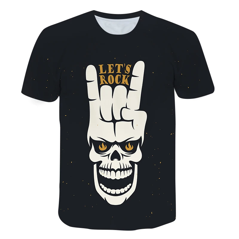 

Summer men's sportswear 3D printing horror skull men's Tshirt men's casual wear punk style short-sleeved breathable quick-drying