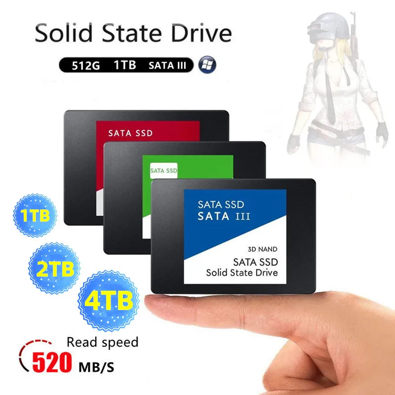 

SSD 4TB sata 1TB Hard drive disk sata3 2.5 inch ssd 2TB TLC 500MB/s internal Solid State Drives for laptop and desktop