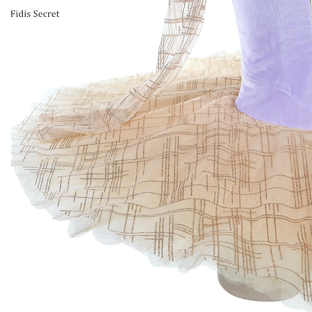 Сиреневая профессиональная юбка-пачка женская балетная танцевальная одежда