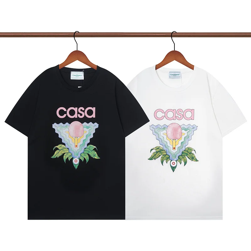 

Summer CASABLANCA T-shirts High Quality Cotton Table Tennis Printing T Shirt for Men Women O-neck Short Sleeve T-shirt