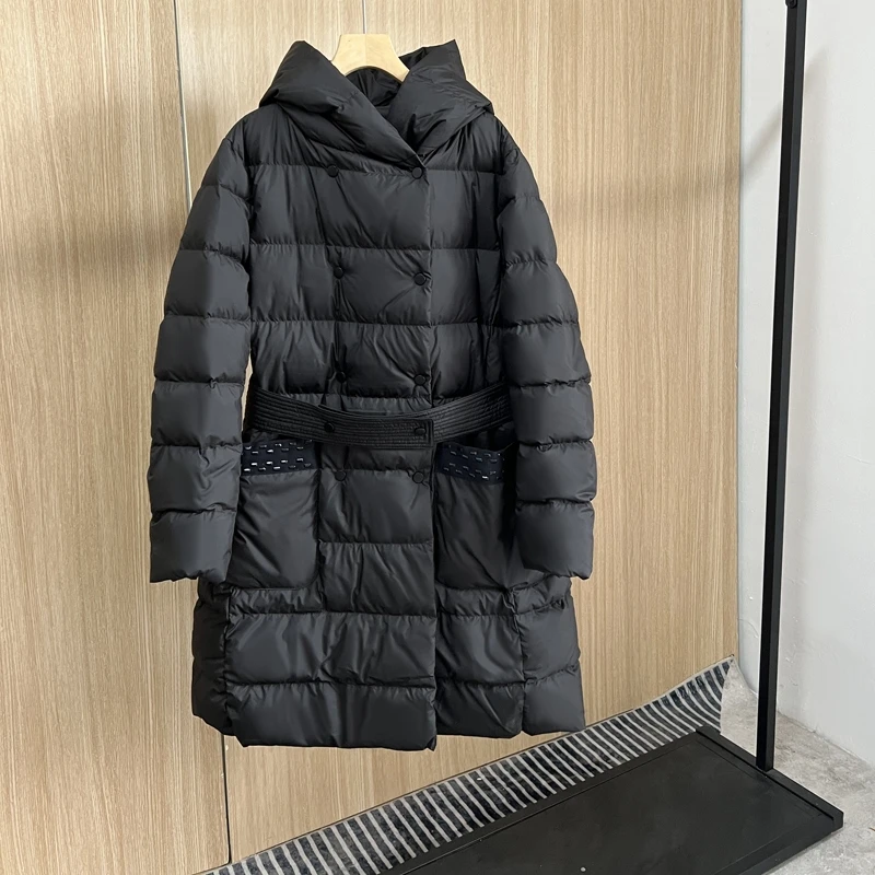 

Winter Down Coats Women Puffer Jacket Mid Length Slim Thick Duck Down Hooded Abrigos De Plumas Vetements Femme Jaqueta Feminina