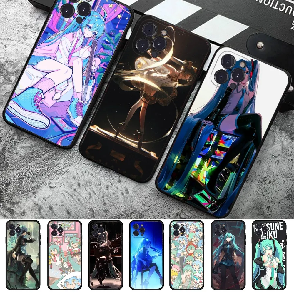 

H-HatsuneS M-MikuS Phone Case For iPhone 14 13 12 Mini 11 Pro XS Max X XR SE 6 7 8 Plus Soft Silicone Cover