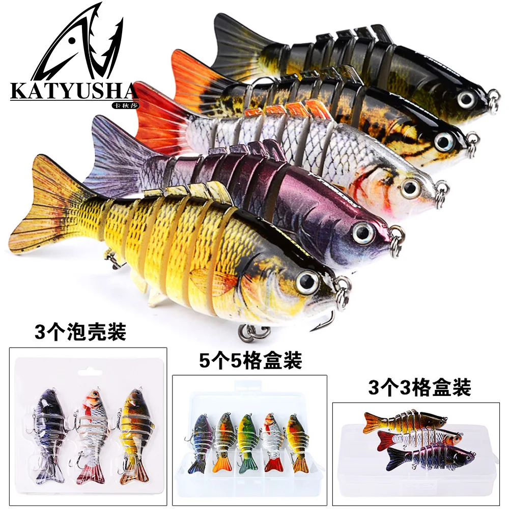 

10cm Luya bait plastic hard bait 15.5g with packing 7 sections multi-section fish bionic bait HS001