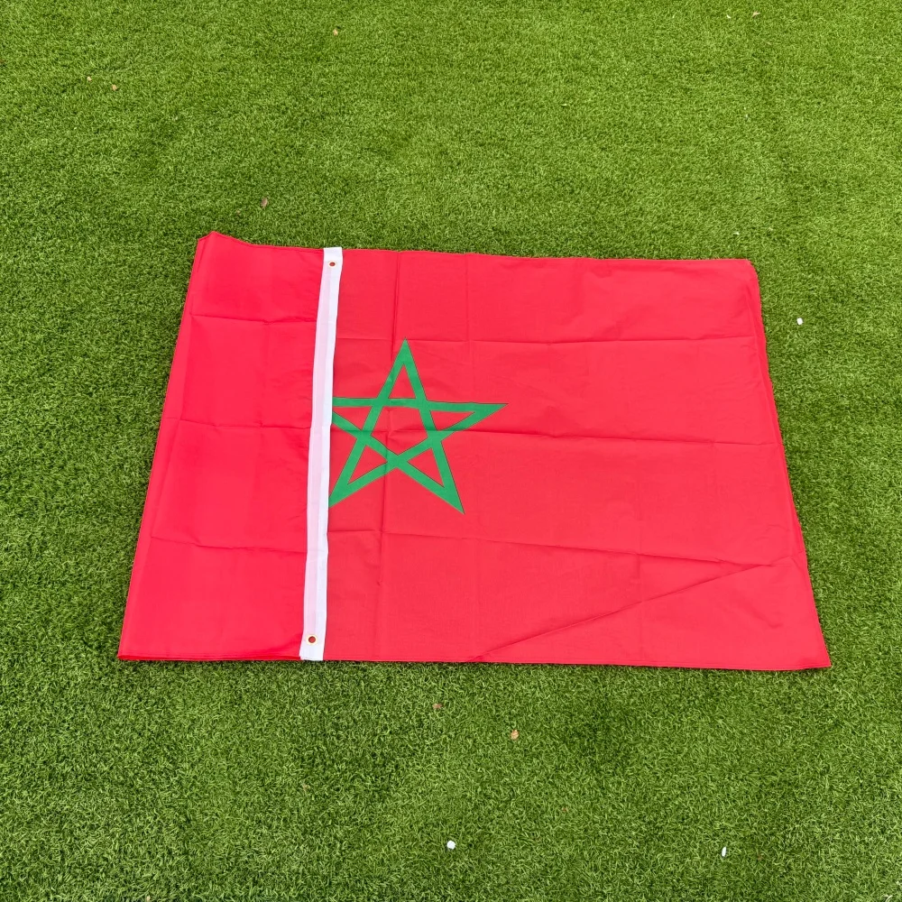 Фото Флаг Марокко FlagGo, 150x90 см, 3x5 футов, красно-зеленый с звездой, национальный, полиэстер, двойная строчка, для улицы и помещений