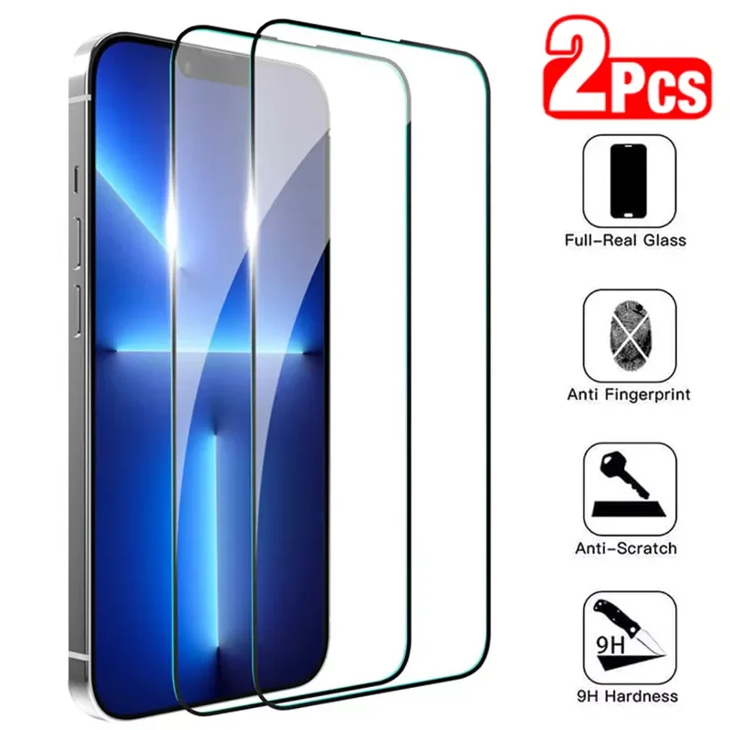 

Защитное стекло с полным покрытием для iPhone 13 12 Pro Max Mini, пленка для экрана iPhone 11, XR, Xs, 7, 8 Plus, SE, закаленное стекло, 2 шт.