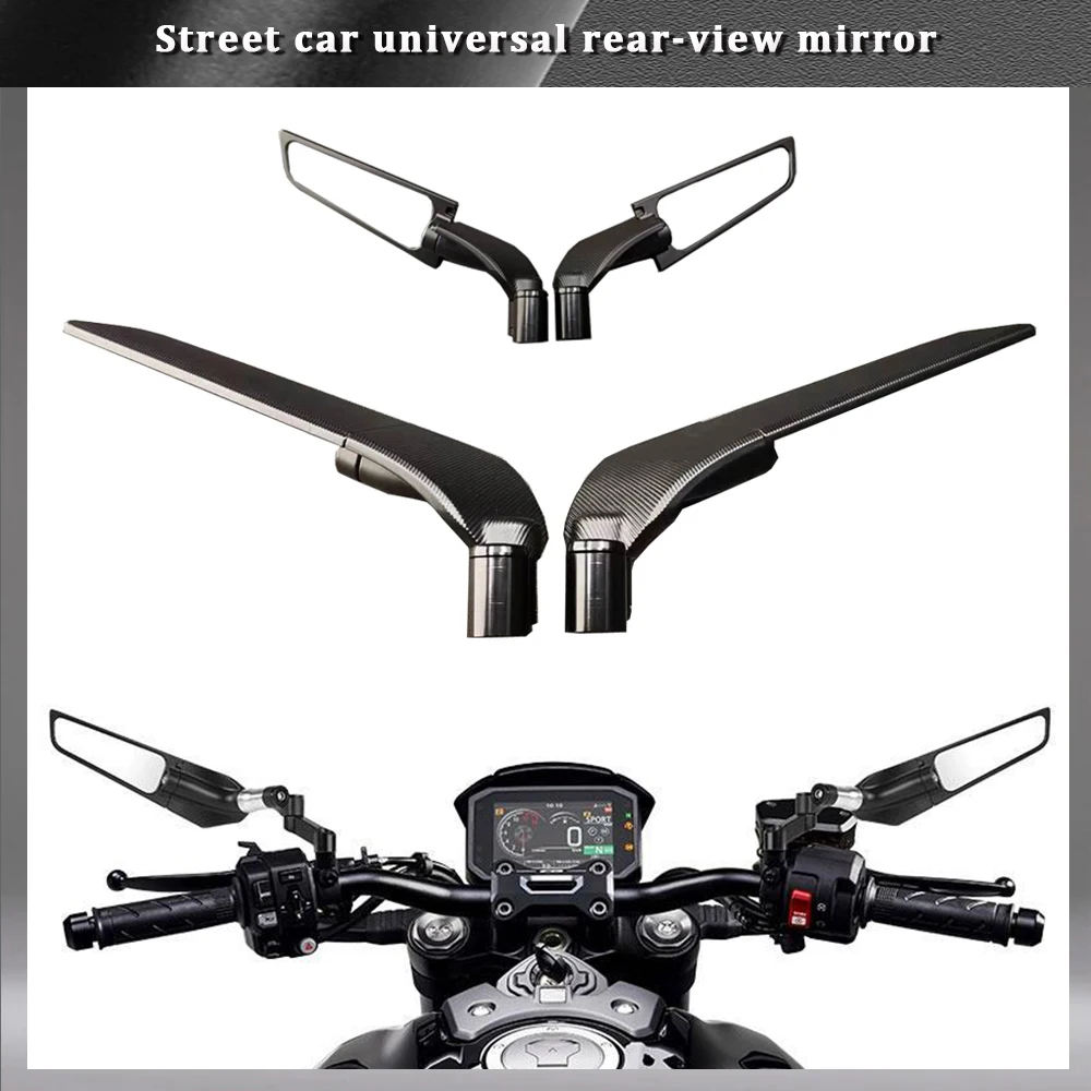 

2Pcs Motorcycle Rearview Mirror Scooter E-Bike Rear View Mirrors Back Side Convex Mirror 8mm 10mm Modified Wind Winglet