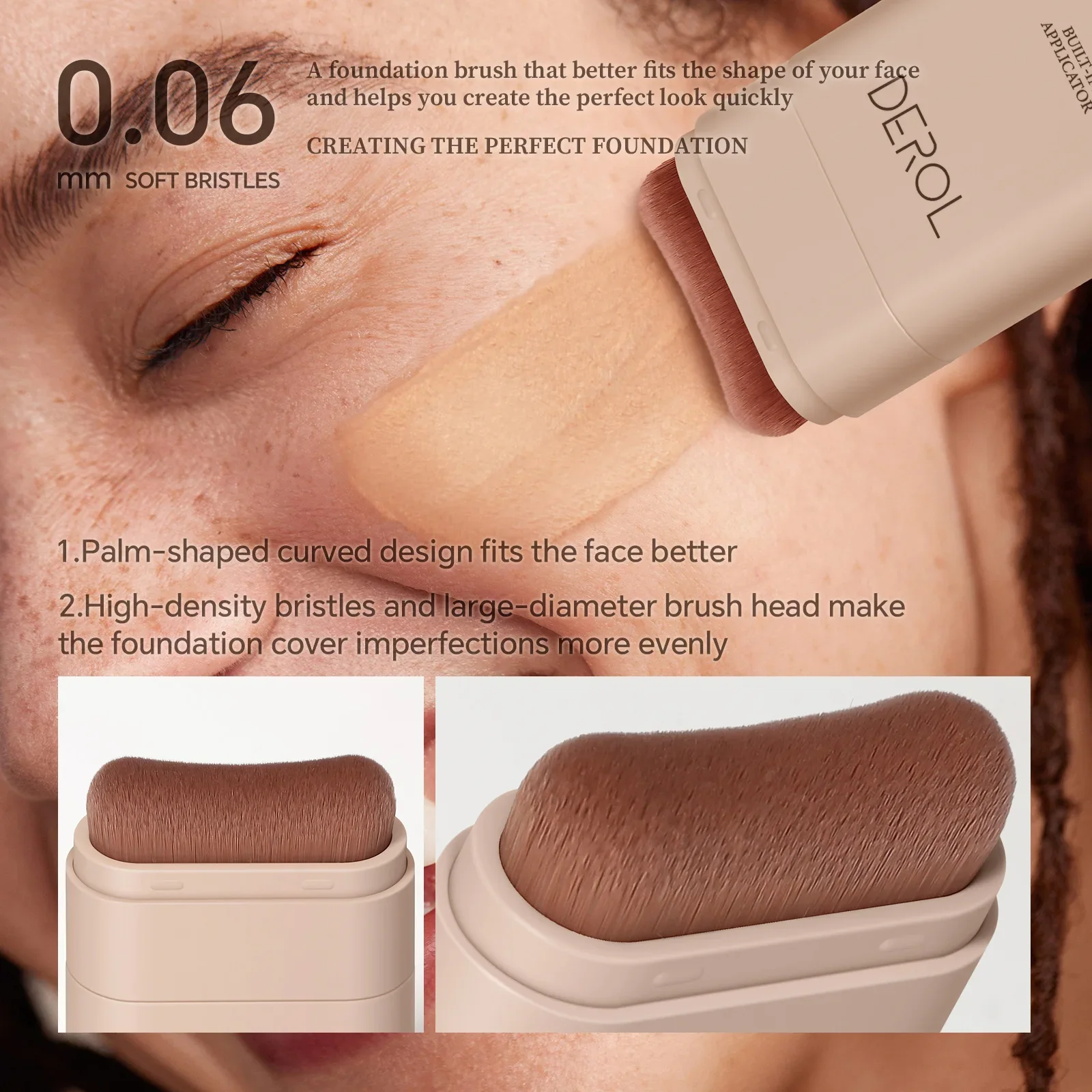 DEROL Eraser Foundation Stick с кистью для макияжа (art.: 3920cd529a22d) - 3920cd529a22d