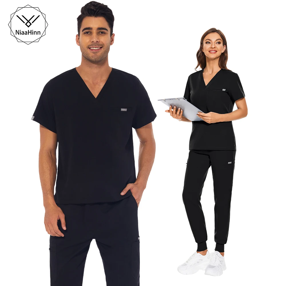 

Scrub Tops Pants Women Men Dentist Working Scrubs Suits Spa Uniform Nurse Scrub Sets Uniformes Medicos Tooth Hospital Workwear