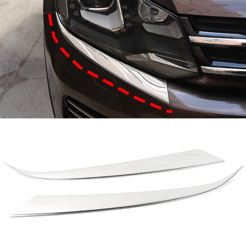 

Для фар VW Touareg, украшение для фар, блестящая палка, искусственная отделка для бровей 2011-2015, специальное модифицированное оформление