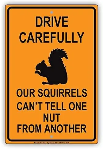 

Высококачественные наружные предупреждающие знаки осторожно ведут наших белков не могут сказать одну гайку от другого юмора металлически...