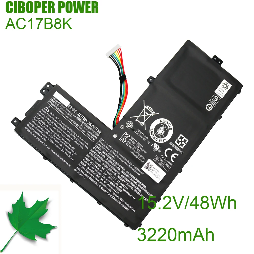 Аккумулятор для ноутбука CP AC17B8K 15 2 В/48 Втч/3220 мАч SWIFT 3 SF315-52-33KX SF315-52G 52G-855Z 52G-82TV 83A6 51AK