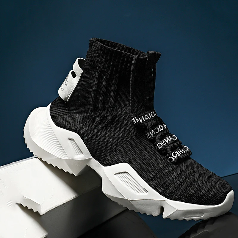 Men Sneakers High Top Casual Shoes, Large Size White, Comfortable, Light and Breathable, Size 47 Black Sports Running Shoes Man